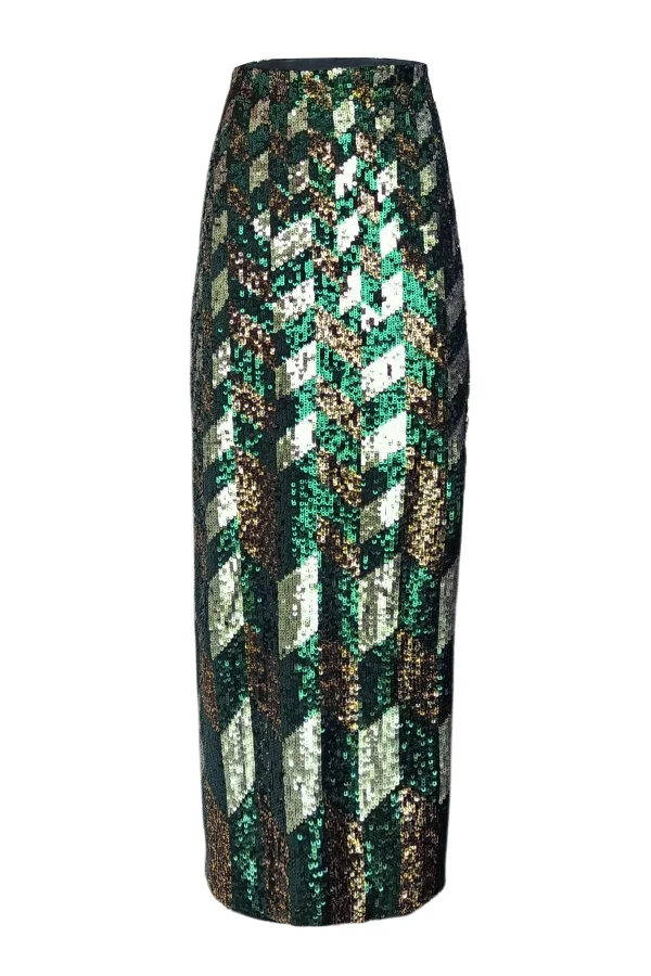 Jewel Tone Sequin Skirt