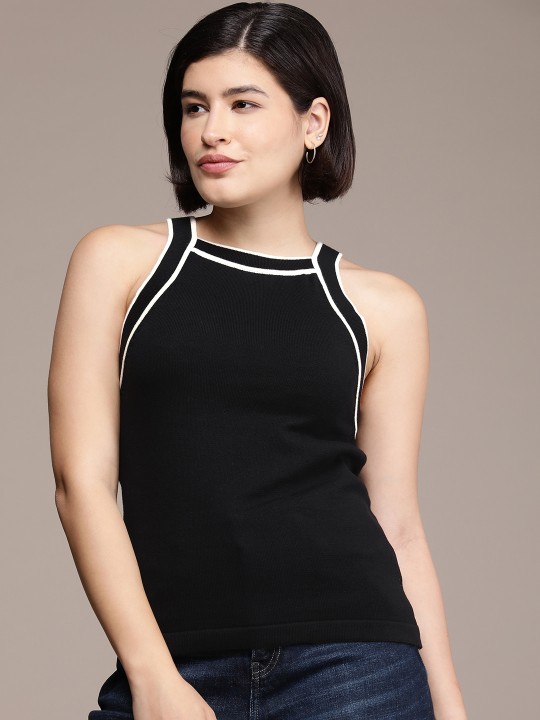 Solid Pure Cotton Sleeveless Top by French Connection