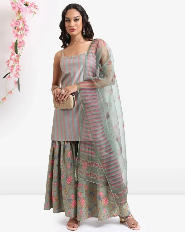 Striped Kurta Suit Set by Ketch