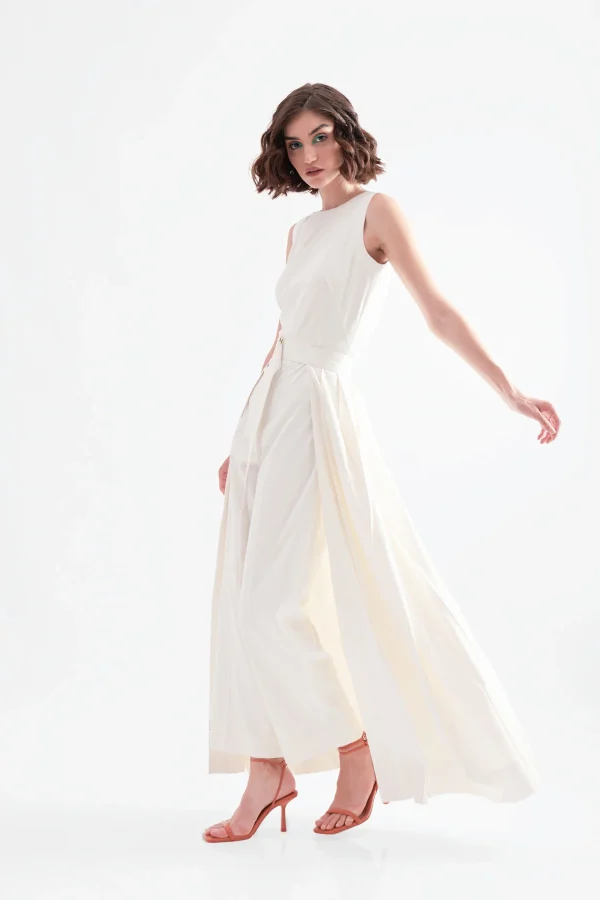 Hera Jumpsuit with Detachable Pleated Panel