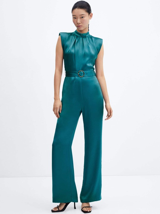 Teal Basic Jumpsuit by Mango