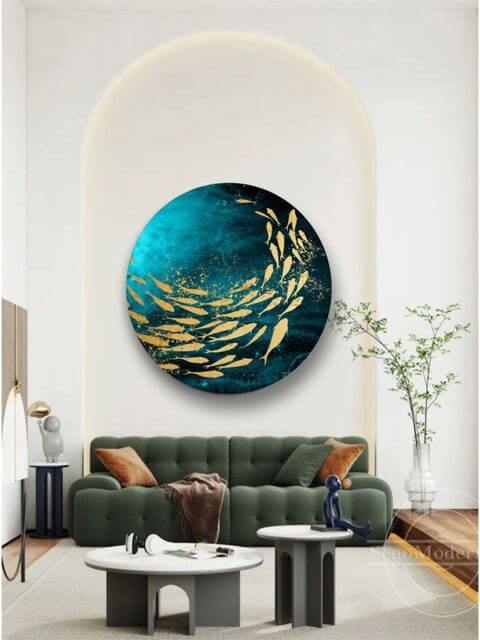 Abstract Painting on Canvas in Multicolor