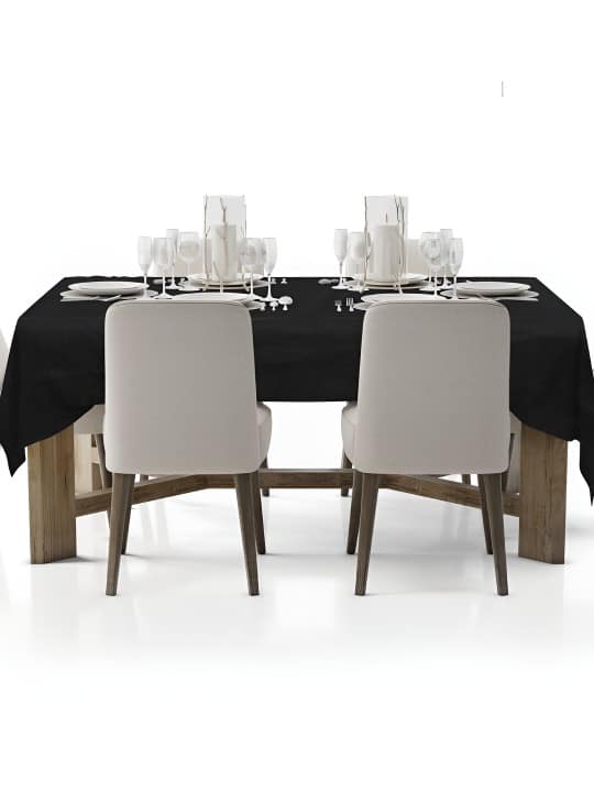 Antislip, 4-Seater Sized Table Cover in Black