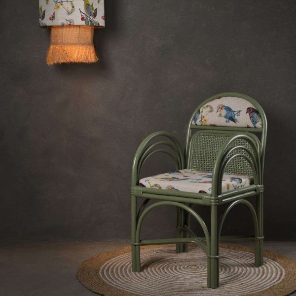 Bamboo and Cotton Chair in Sage Green, Wokha