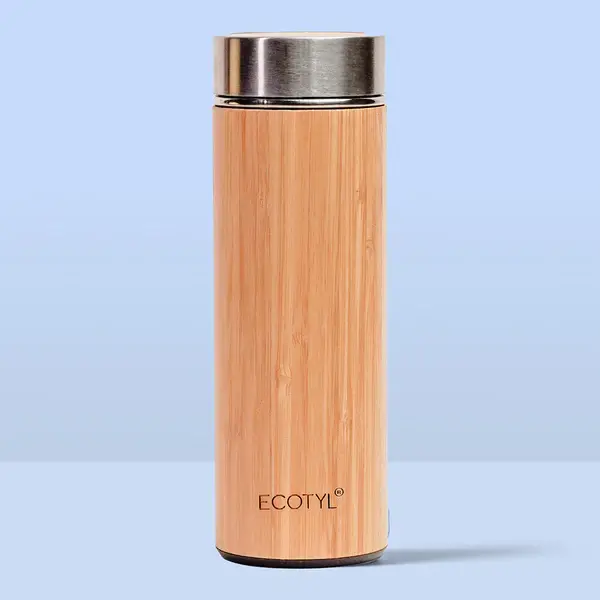 Bamboo and Steel Insulated Flask