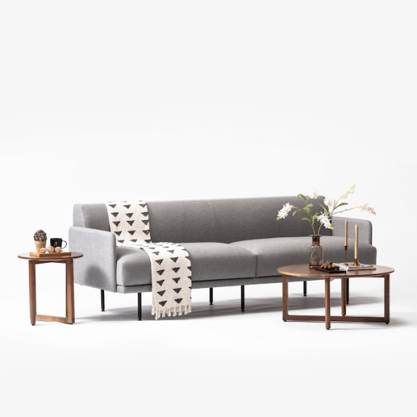 Black Metal Frame Sofa in Space Black/Lindman Steel, Arc (Finish and Colors Available)