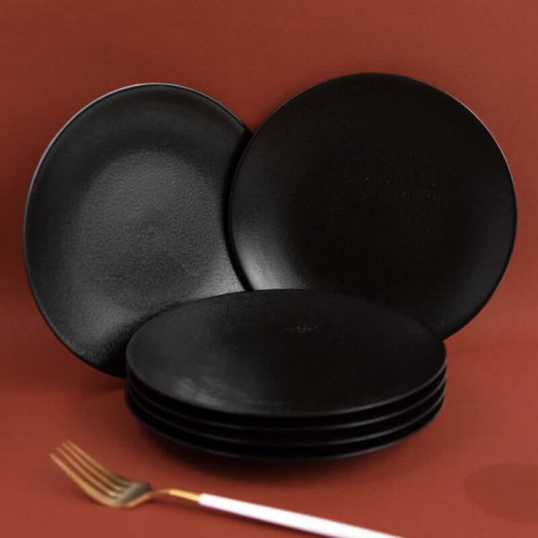 Ceramic, Matte-Finish, Rustic Style Starter Plates, Set of 4