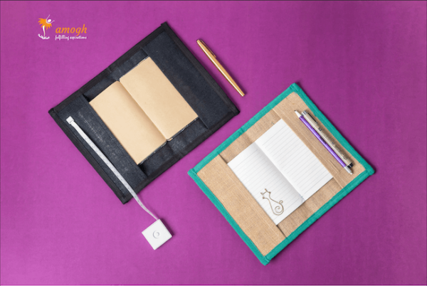 Handwoven Fabric Journal Sleeve by NGO Amogh