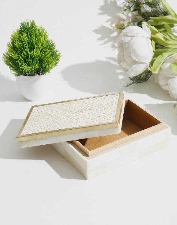 Horn Utility Box in White, Alba