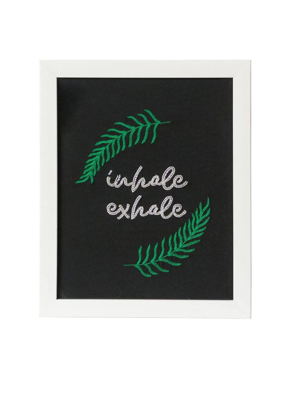 Inhale and Exhale Print Wall Frame, White