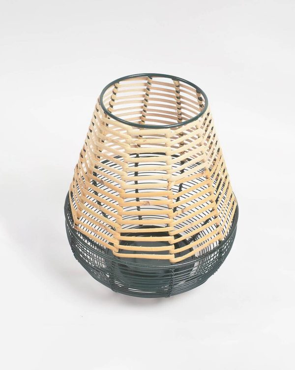 Iron and Cane Iron Conical Candle Holder