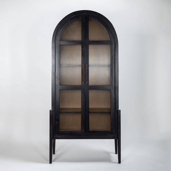 Marine Plywood and Veneer Cabinet with Fluted Glass, Hudson