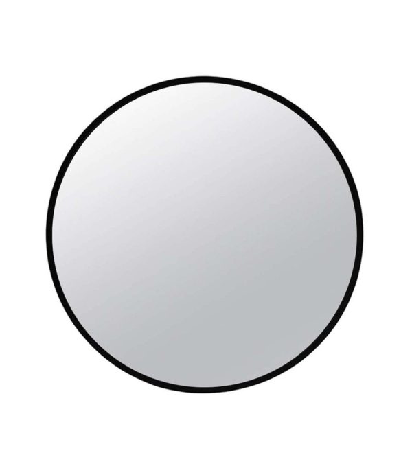 Mid-Size Round Wall Mirror with Black Frame By CasaGold