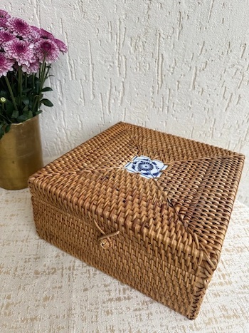 Rattan Storage Basket with Lid
