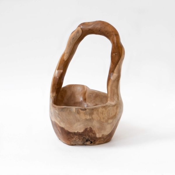 Solid Wood Basket with Handle, Scotland