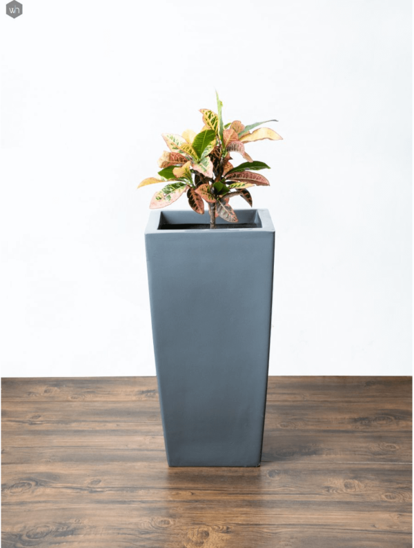 Square Shaped Planter, Light Grey