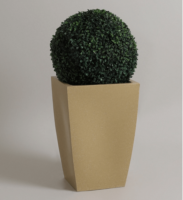 Square-mouthed Planter, Beige