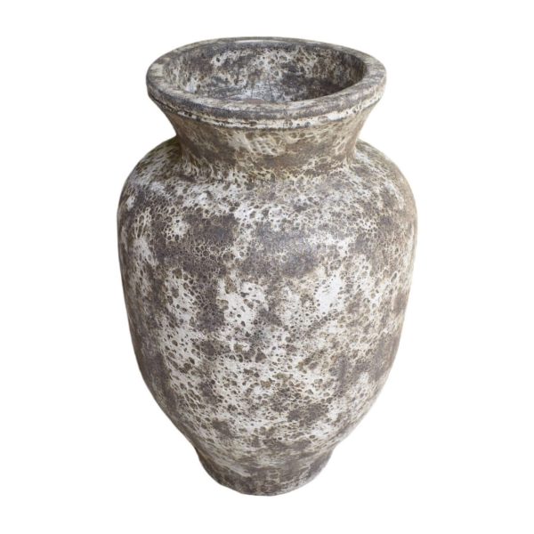 Tall Ceramic Marraquexe Pot in Atlantic White