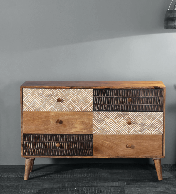 Teak Wood Chest of Drawers, Oscar