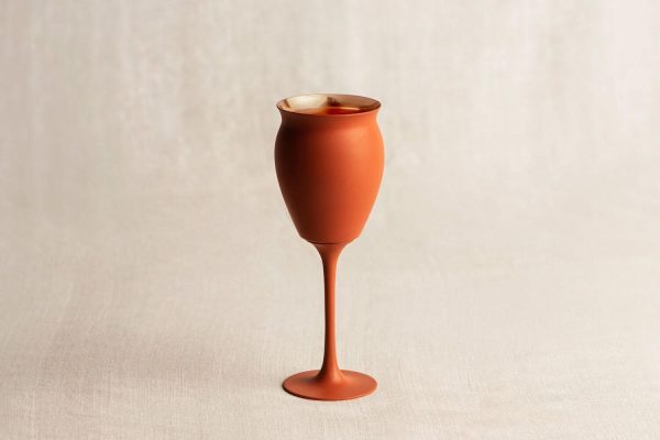 Terracotta Coated Copper Kullar Goblet, Set of 2