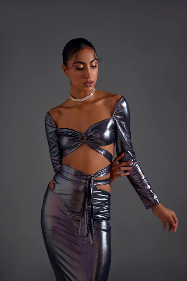 Dark Copper Wrap Top