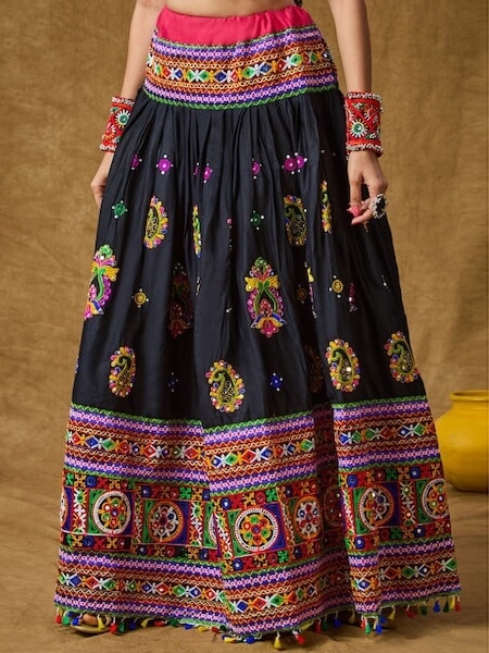 Embellished Flared Maxi Skirt by Salwar Studio