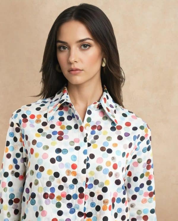 Polka Print Full Sleeve Shirt Janice - Light Multi