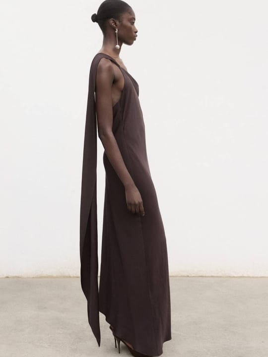 Draped Asymmetric Styled Back Dress by Mango