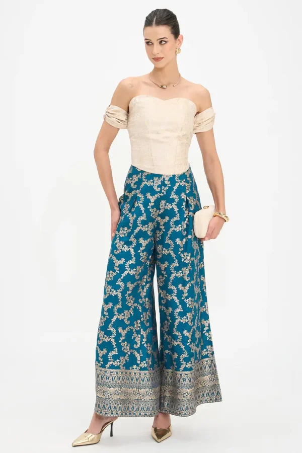 100% Viscose Flared Plazzo Pants, Tandavi